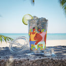 Sunsplash Tumbler, Colorful Couples Drinkware, Cute Travel Mug, Love Glassware – Bold Queer Streetwear Drinkware