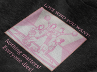 Graphic Sweatshirt Love Who You Want Dark Humor Marriage Equality Quote Crewneck Sweatshirt – Queer Streetwear Cozy Essential
