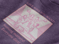 Graphic Sweatshirt Love Who You Want Dark Humor Marriage Equality Quote Crewneck Sweatshirt – Queer Streetwear Cozy Essential