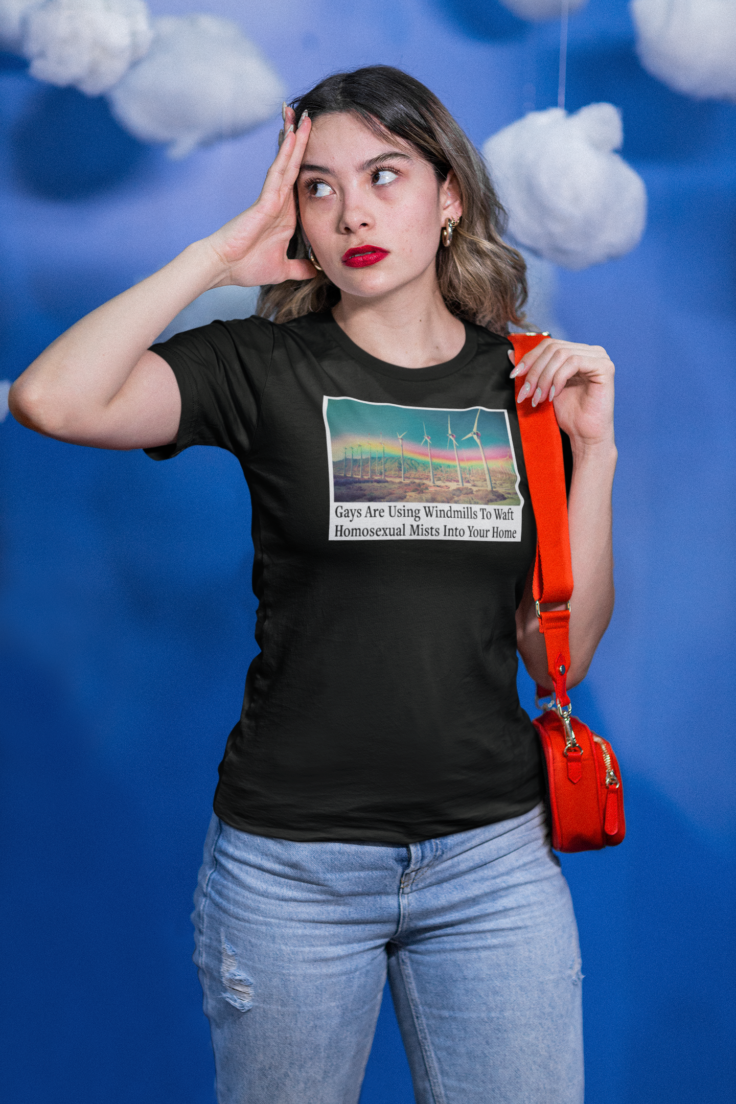 "Gays are using windmills to waft homosexual mists into your home" Tee Shirt Unisex T-Shirt – Bold Queer Streetwear Graphic Tee