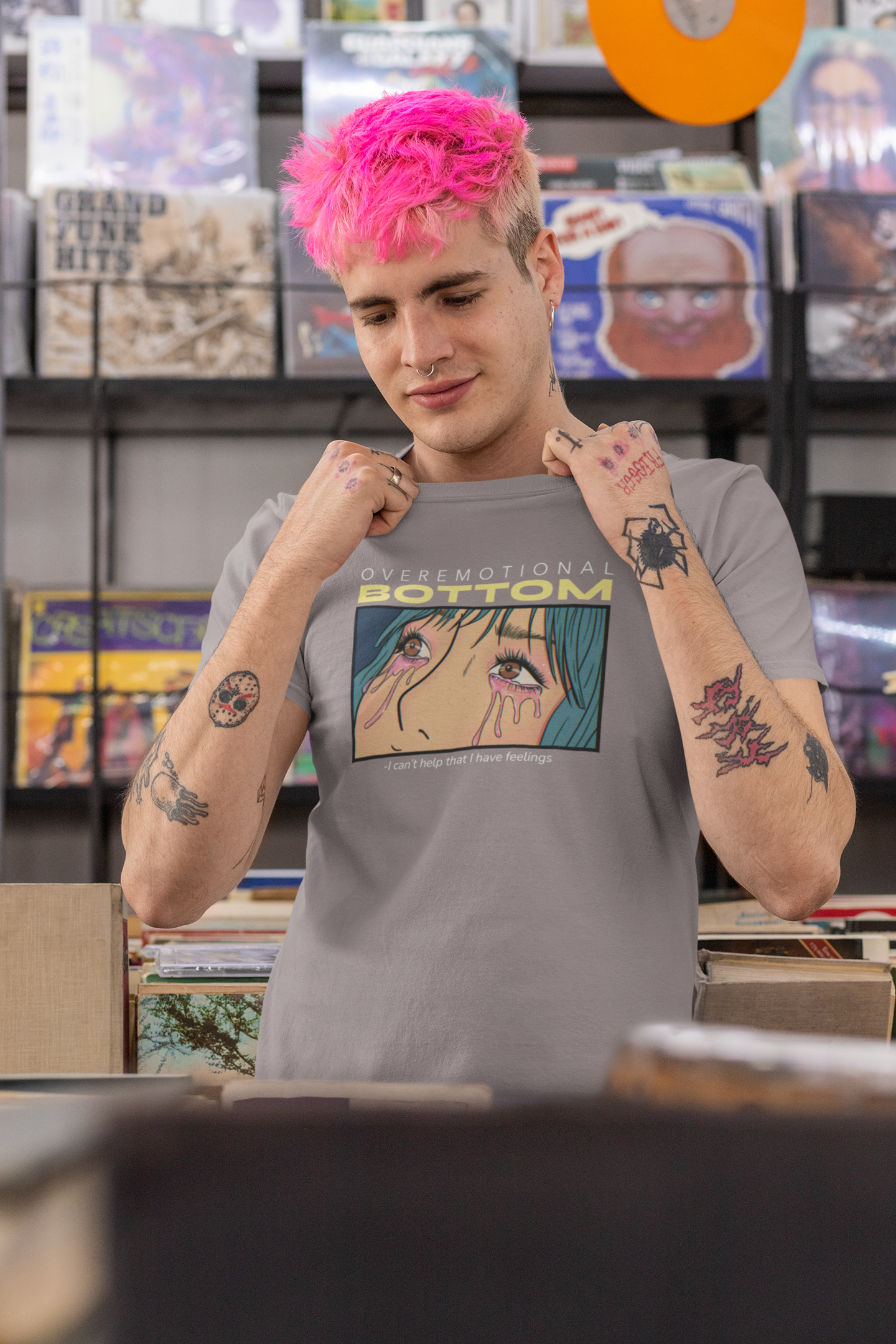 "Overemotional Bottom" Graphic T Unisex T-Shirt – Bold Queer Streetwear Graphic Tee