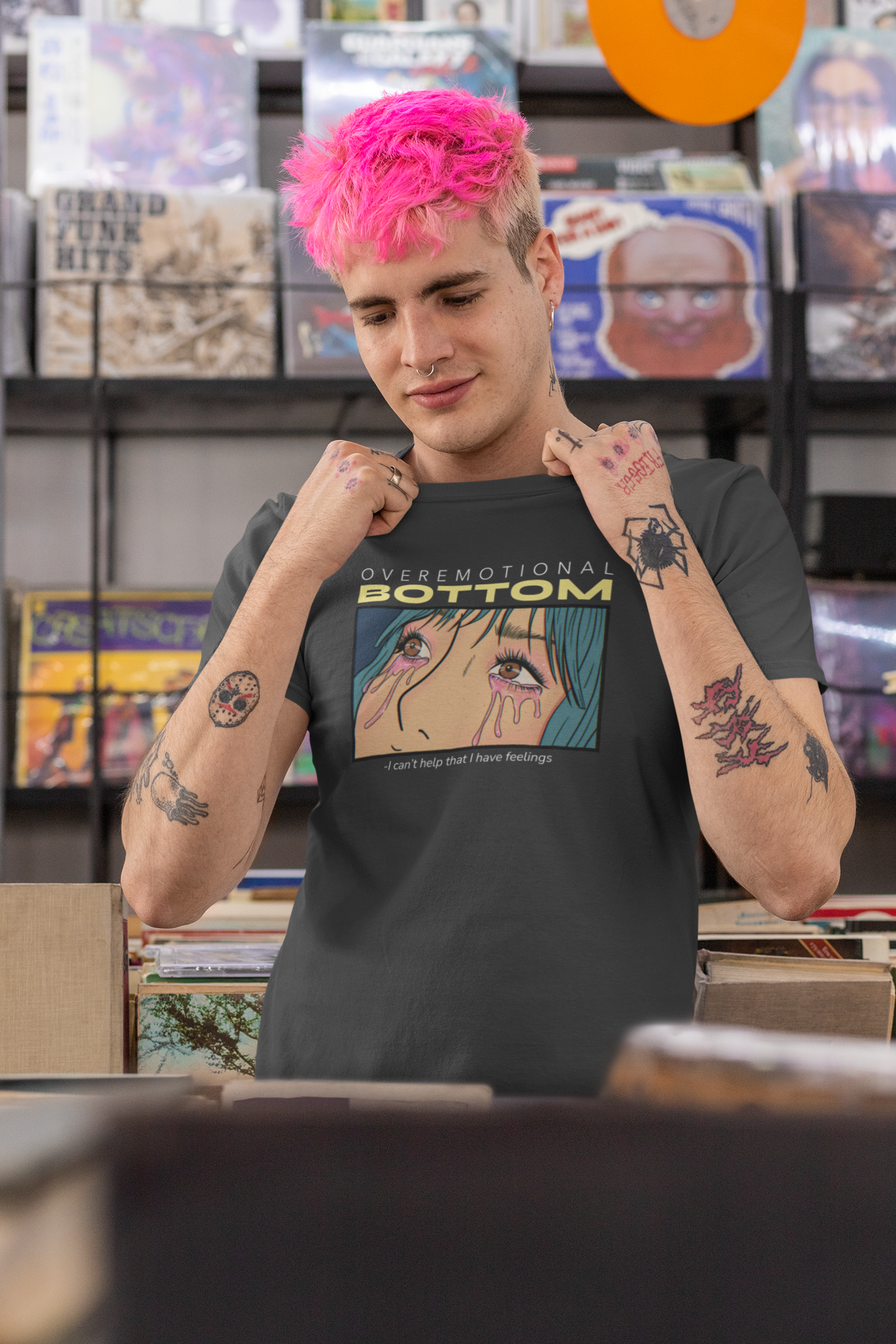 "Overemotional Bottom" Graphic T Unisex T-Shirt – Bold Queer Streetwear Graphic Tee