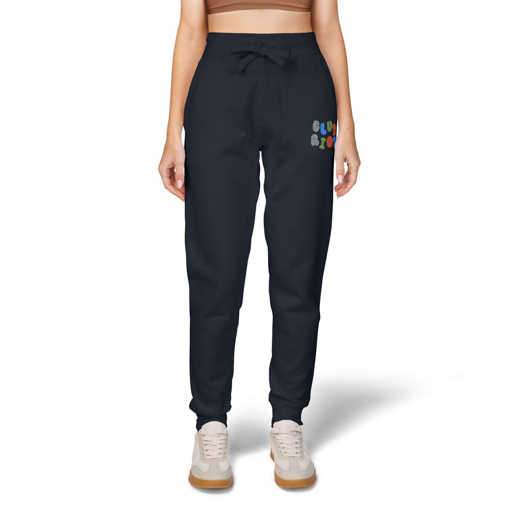 Cozy Embroidered Unisex Fleece Sweatpants, Casual Lounge Pants, Perfect for Relaxing, Gift for Him/Her, Ideal for Everyday Wear – Club Riot Queer Streetwear