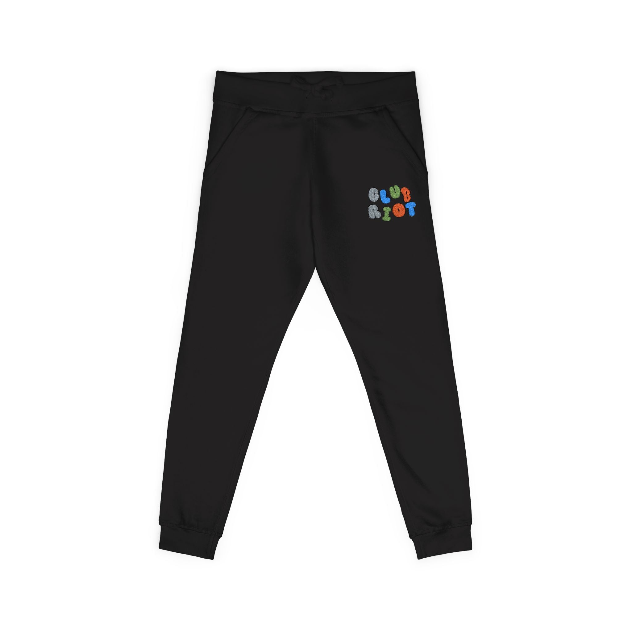 Cozy Embroidered Unisex Fleece Sweatpants, Casual Lounge Pants, Perfect for Relaxing, Gift for Him/Her, Ideal for Everyday Wear – Club Riot Queer Streetwear