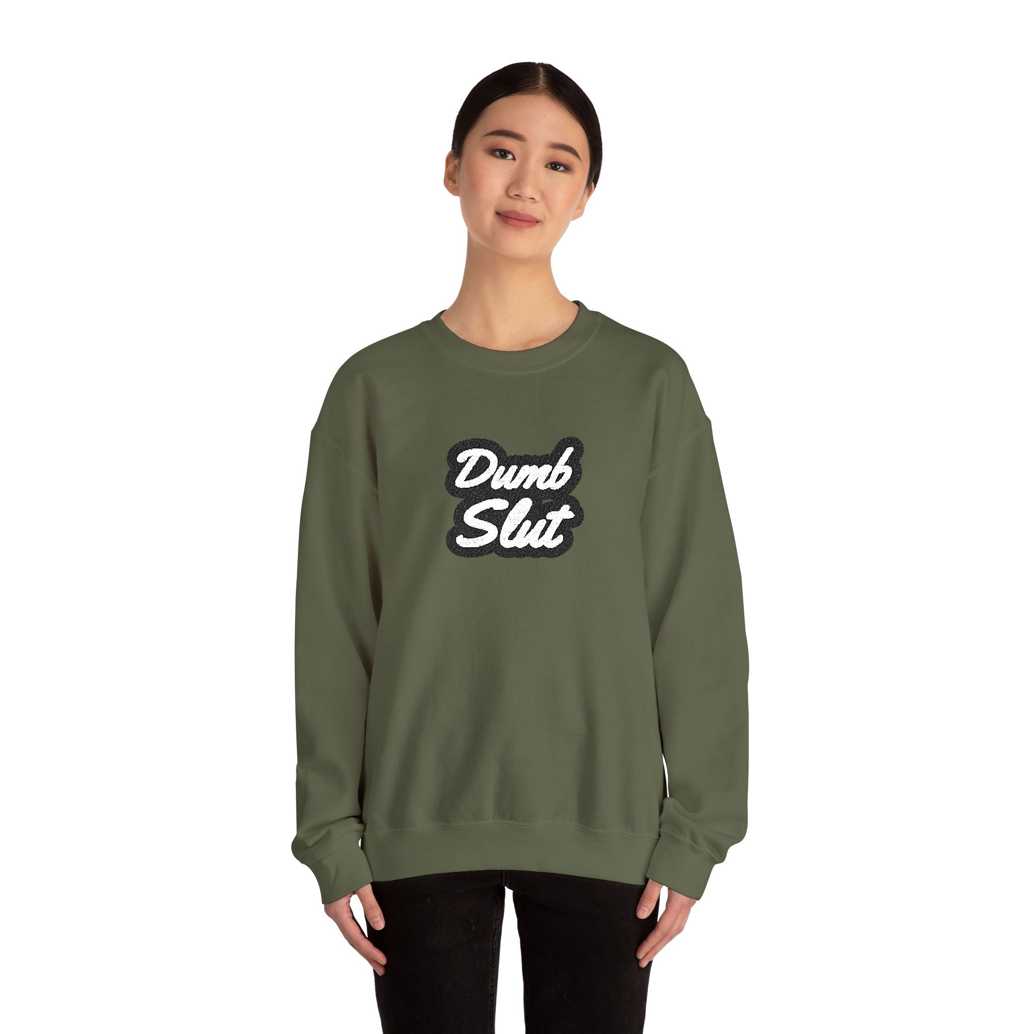 Dumb Slut Crewneck Sweatshirt, Funny Sweater Gift, Unisex Casual Wear, Trendy Streetwear, Comfy Pullover for Everyday