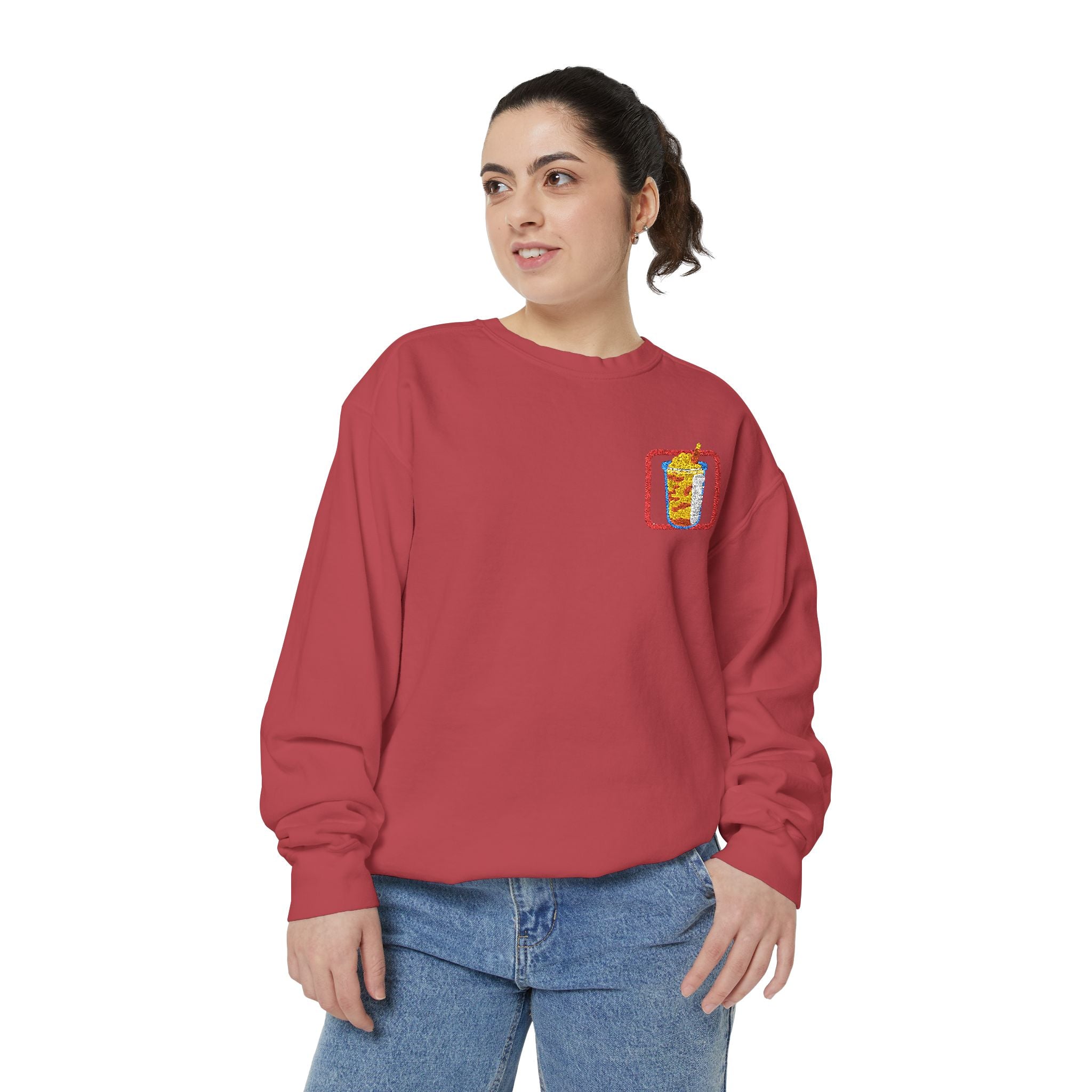Chamoy Dreams Embroidered Sweatshirt – Spicy, Sweet, and Soft AF Crewneck Sweatshirt – Queer Streetwear Cozy Essential