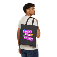 Retro Floral Tote Bag, Eco Cotton Canvas Tote Bag – Queer Streetwear Eco Tote
