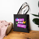 Retro Floral Tote Bag, Eco Cotton Canvas Tote Bag – Queer Streetwear Eco Tote