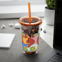Sunsplash Tumbler, Colorful Couples Drinkware, Cute Travel Mug, Love Glassware – Bold Queer Streetwear Drinkware