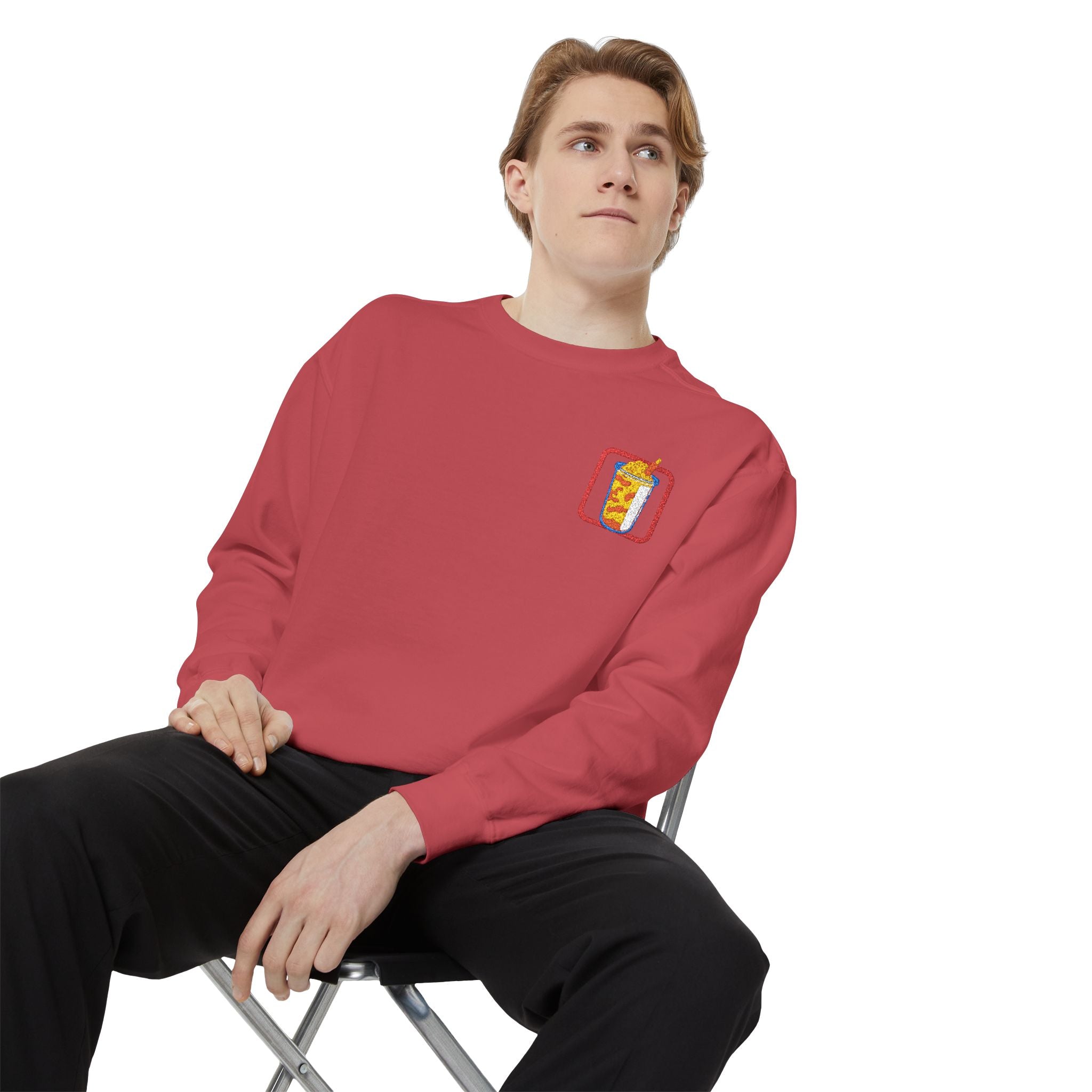 Chamoy Dreams Embroidered Sweatshirt – Spicy, Sweet, and Soft AF Crewneck Sweatshirt – Queer Streetwear Cozy Essential
