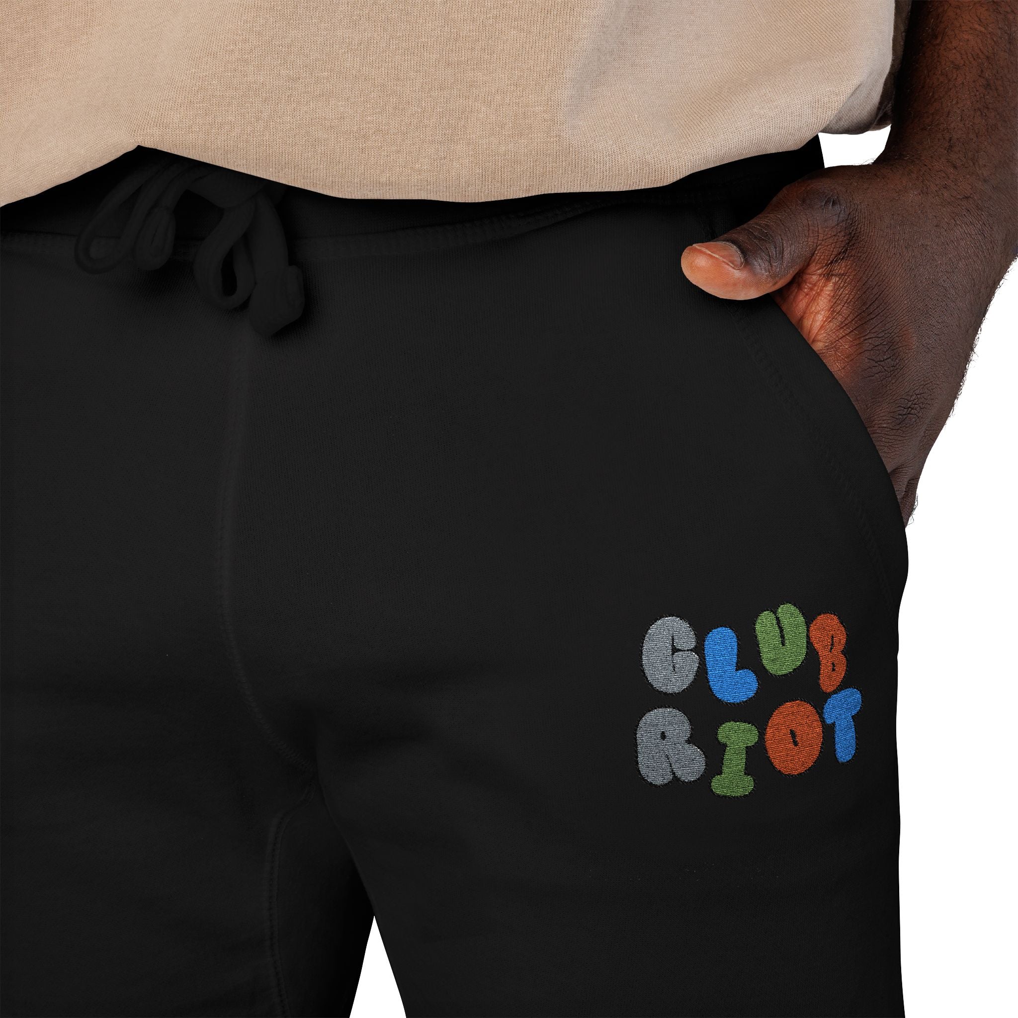 Cozy Embroidered Unisex Fleece Sweatpants, Casual Lounge Pants, Perfect for Relaxing, Gift for Him/Her, Ideal for Everyday Wear – Club Riot Queer Streetwear