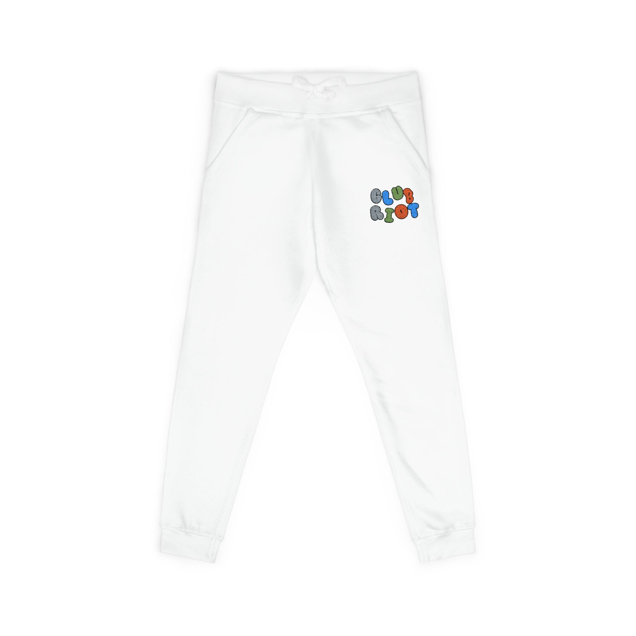 Cozy Embroidered Unisex Fleece Sweatpants, Casual Lounge Pants, Perfect for Relaxing, Gift for Him/Her, Ideal for Everyday Wear – Club Riot Queer Streetwear