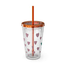 Sunsplash Tumbler, Colorful Couples Drinkware, Cute Travel Mug, Love Glassware – Bold Queer Streetwear Drinkware