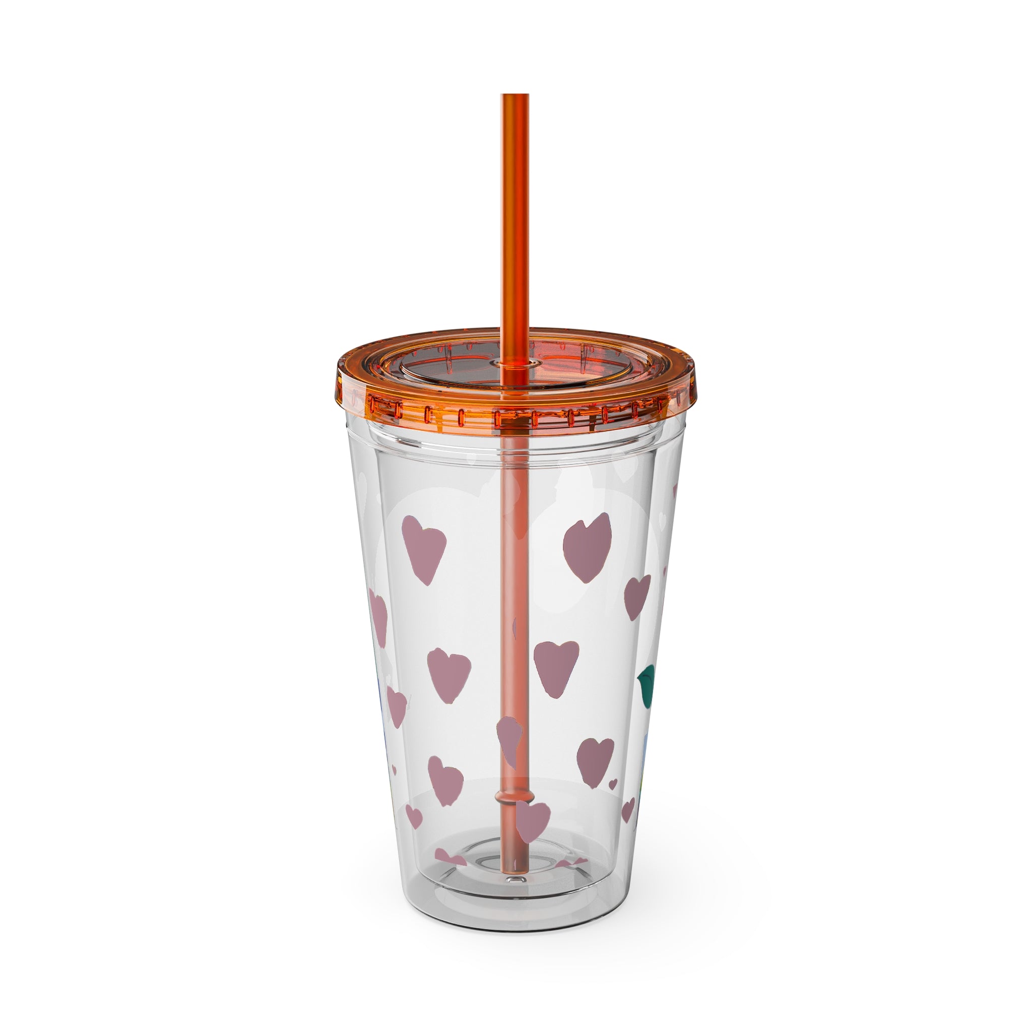 Sunsplash Tumbler, Colorful Couples Drinkware, Cute Travel Mug, Love Glassware – Bold Queer Streetwear Drinkware