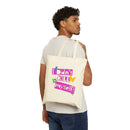 Retro Floral Tote Bag, Eco Cotton Canvas Tote Bag – Queer Streetwear Eco Tote