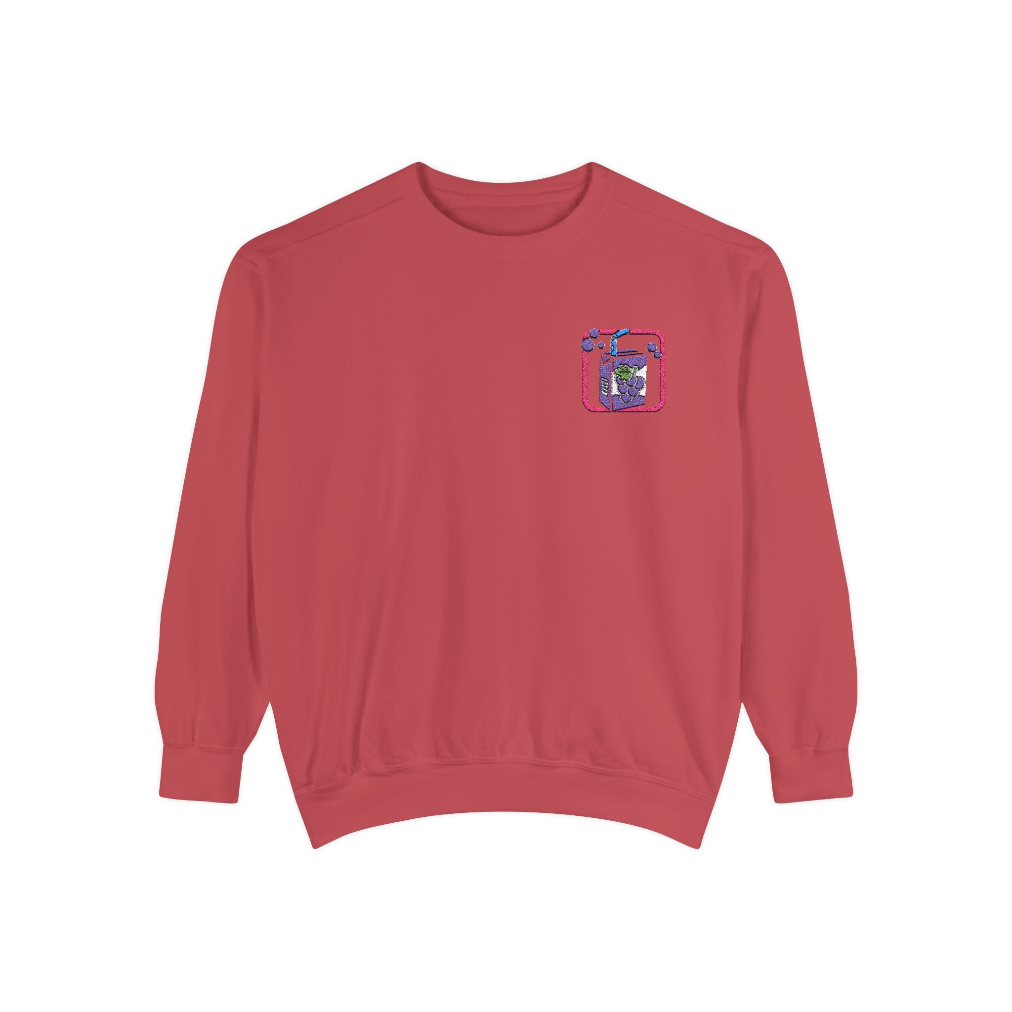 Grape Juice Embroidered Sweatshirt – Unisex, Cozy, and Slightly Juicy Crewneck Sweatshirt – Queer Streetwear Cozy Essential