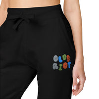 Cozy Embroidered Unisex Fleece Sweatpants, Casual Lounge Pants, Perfect for Relaxing, Gift for Him/Her, Ideal for Everyday Wear – Club Riot Queer Streetwear