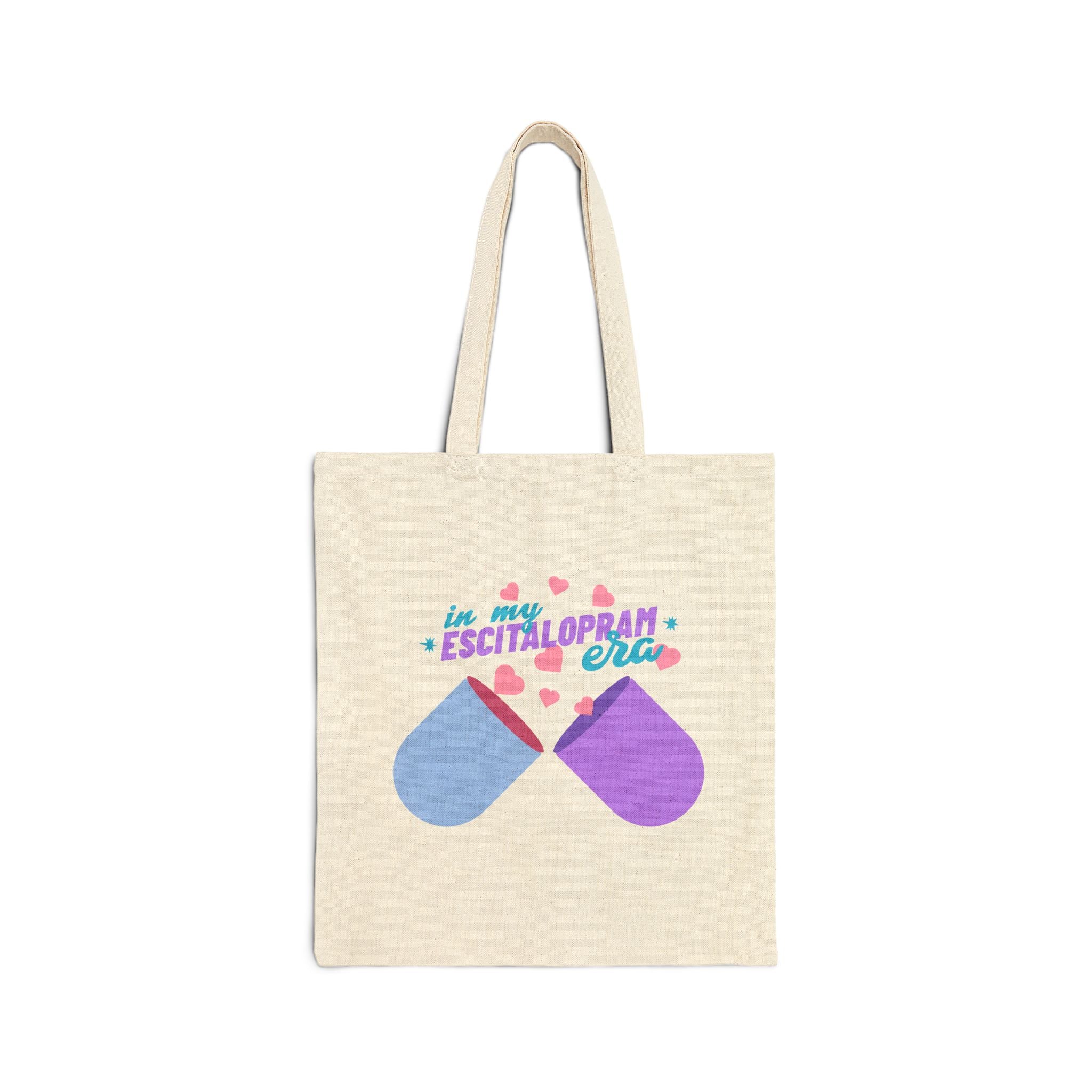 Escitalopram Feelings Cotton Tote Bag for Mental Health Awareness Cotton Canvas Tote Bag – Queer Streetwear Eco Tote