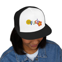 5 Panel Trucker Cap with 'We're Fucked' Embroidery, Retro Style Hat for Casual Wear, Trucking Gifts, Humorous Caps, Funny Accessory Snapback Trucker Cap – Embroidered Queer Streetwear Hat
