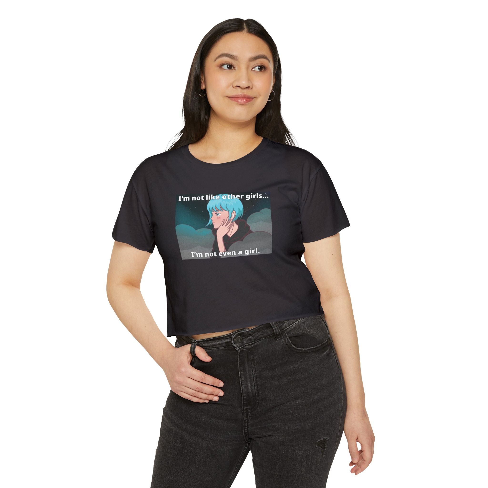 "I’m Not Like Other Girls" Women’s Festival Crop Graphic Top – Club Riot Queer Streetwear