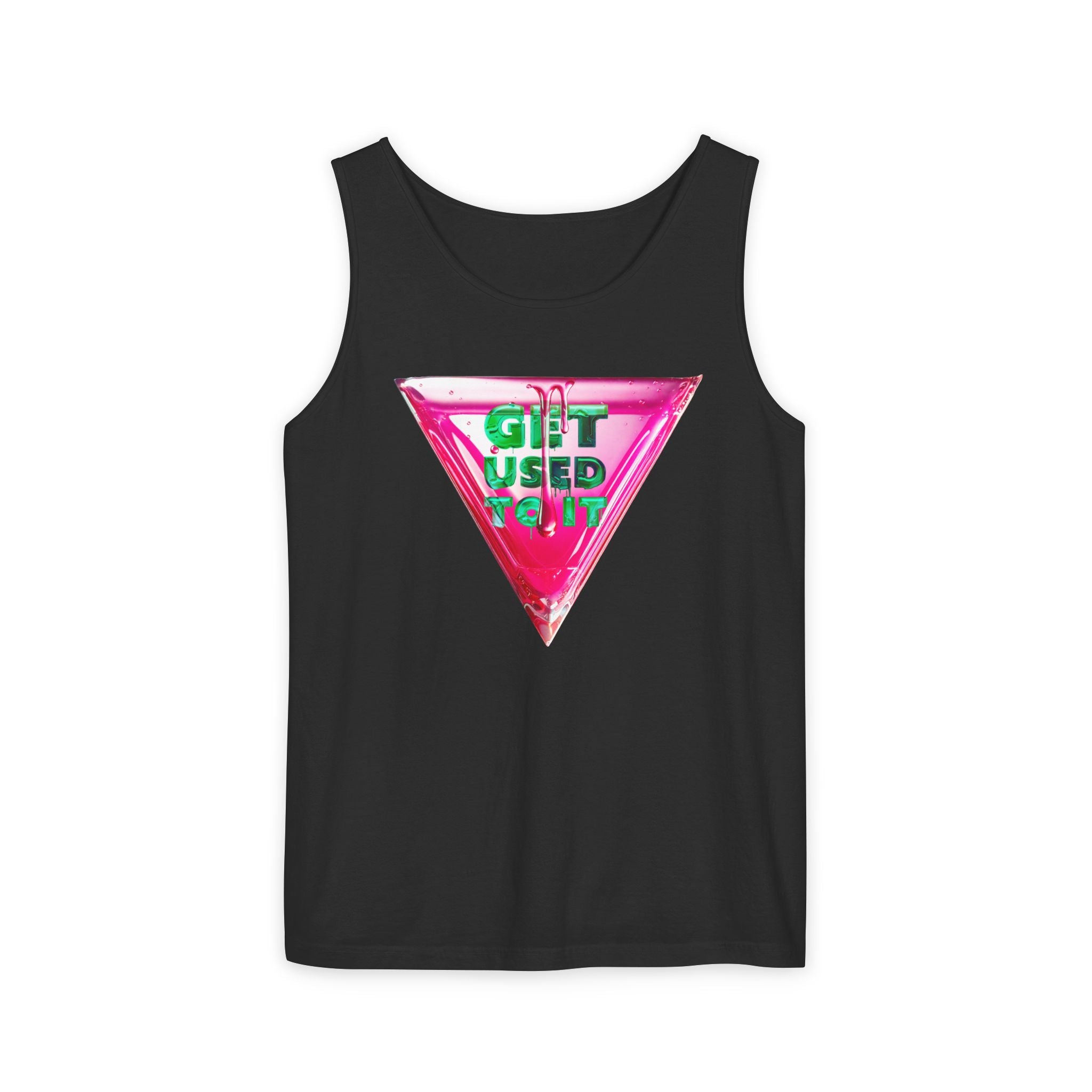Vibrant Graphic Tank Top with 'Get Used To It' Design, Summer Wear, Gift for Friends, Casual Outfit, Beach Day Essential – Club Riot Queer Streetwear