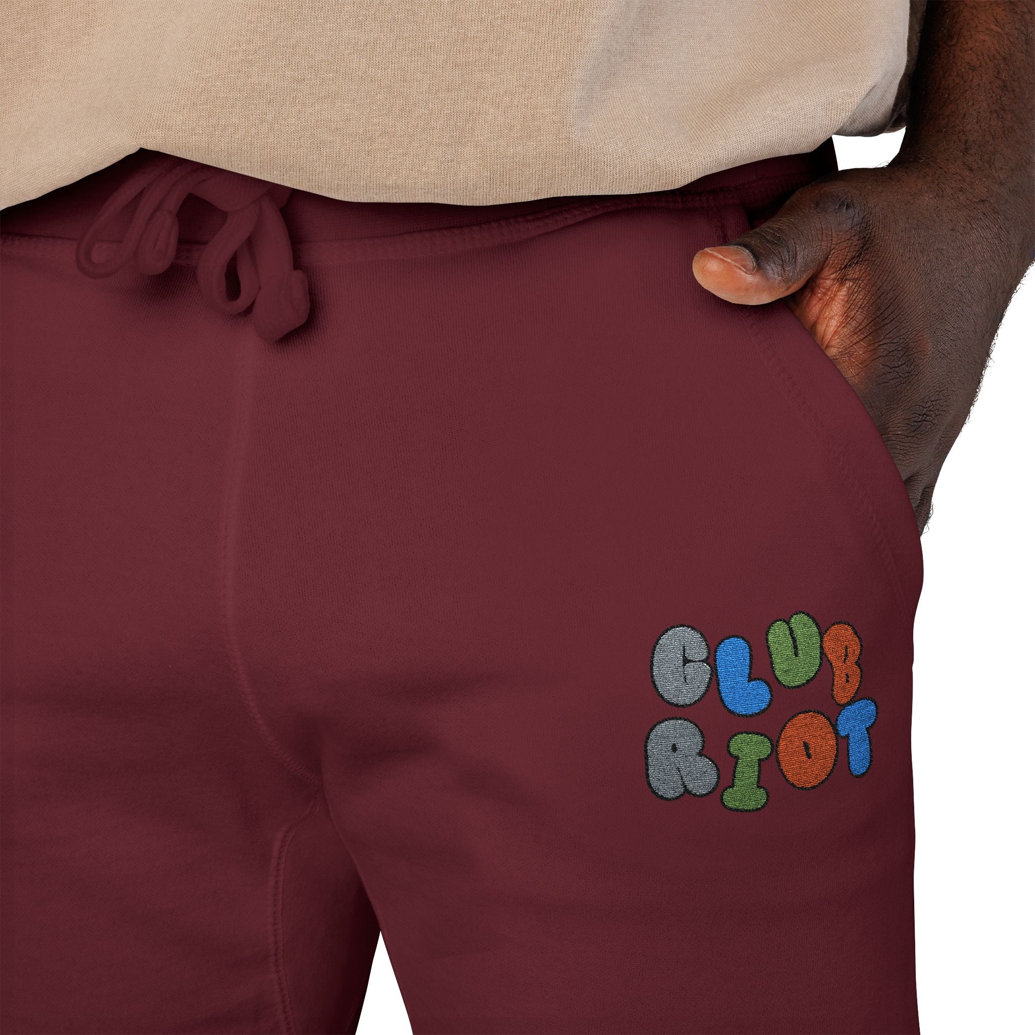 Cozy Embroidered Unisex Fleece Sweatpants, Casual Lounge Pants, Perfect for Relaxing, Gift for Him/Her, Ideal for Everyday Wear – Club Riot Queer Streetwear