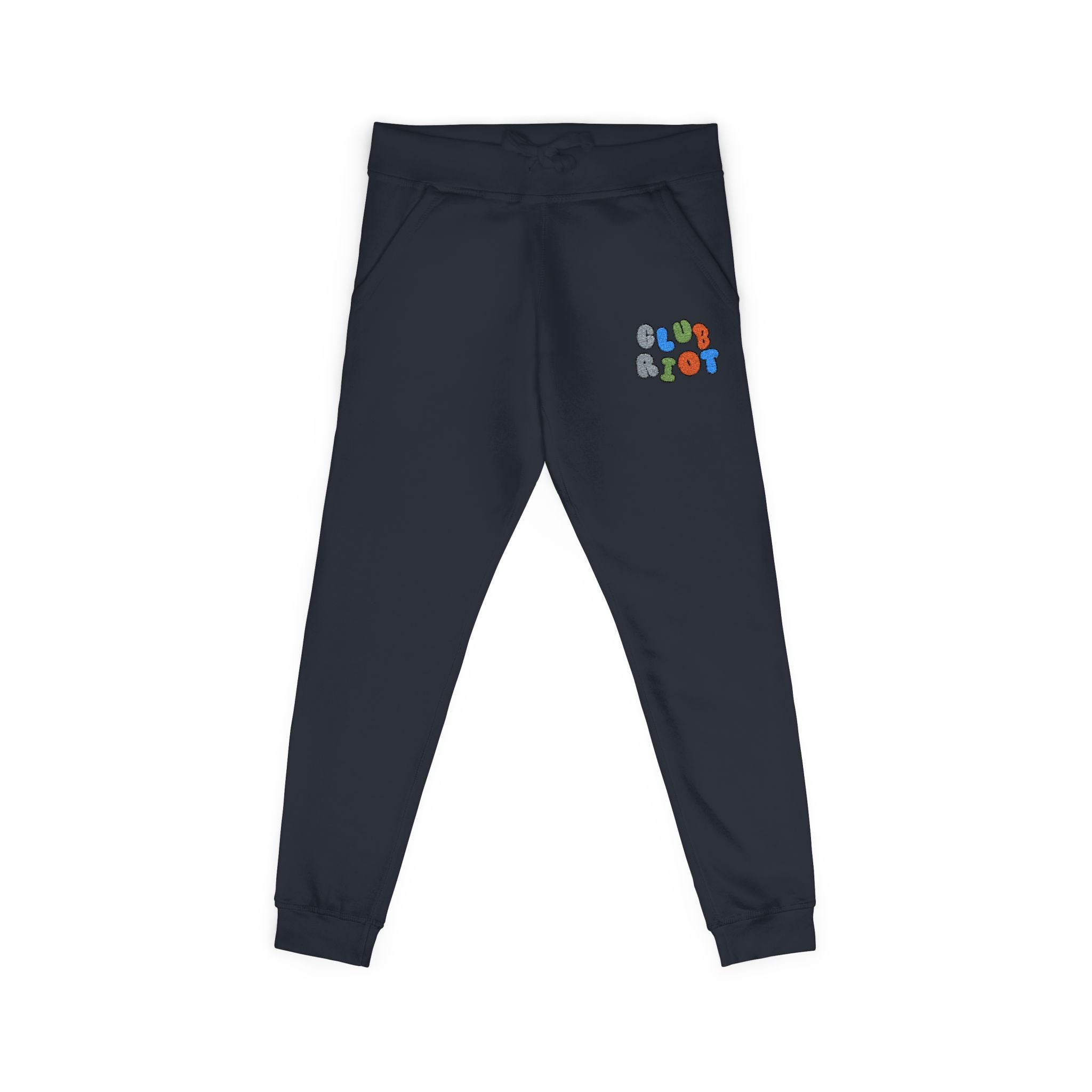 Cozy Embroidered Unisex Fleece Sweatpants, Casual Lounge Pants, Perfect for Relaxing, Gift for Him/Her, Ideal for Everyday Wear – Club Riot Queer Streetwear