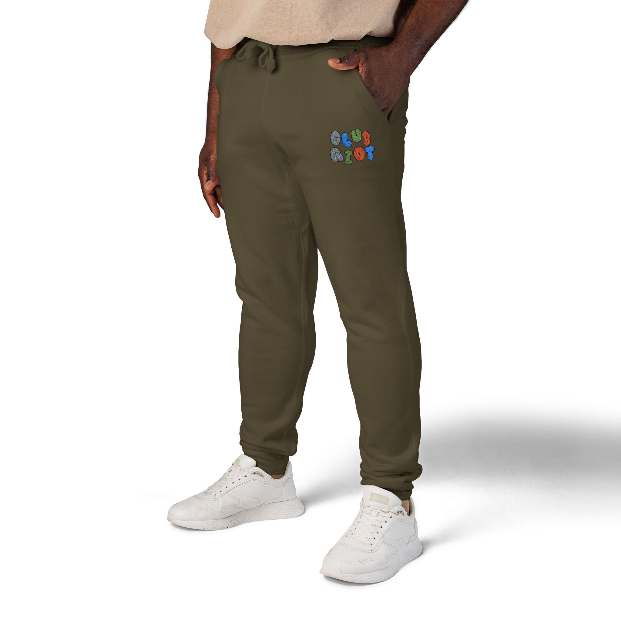Cozy Embroidered Unisex Fleece Sweatpants, Casual Lounge Pants, Perfect for Relaxing, Gift for Him/Her, Ideal for Everyday Wear – Club Riot Queer Streetwear