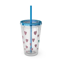 Sunsplash Tumbler, Colorful Couples Drinkware, Cute Travel Mug, Love Glassware – Bold Queer Streetwear Drinkware