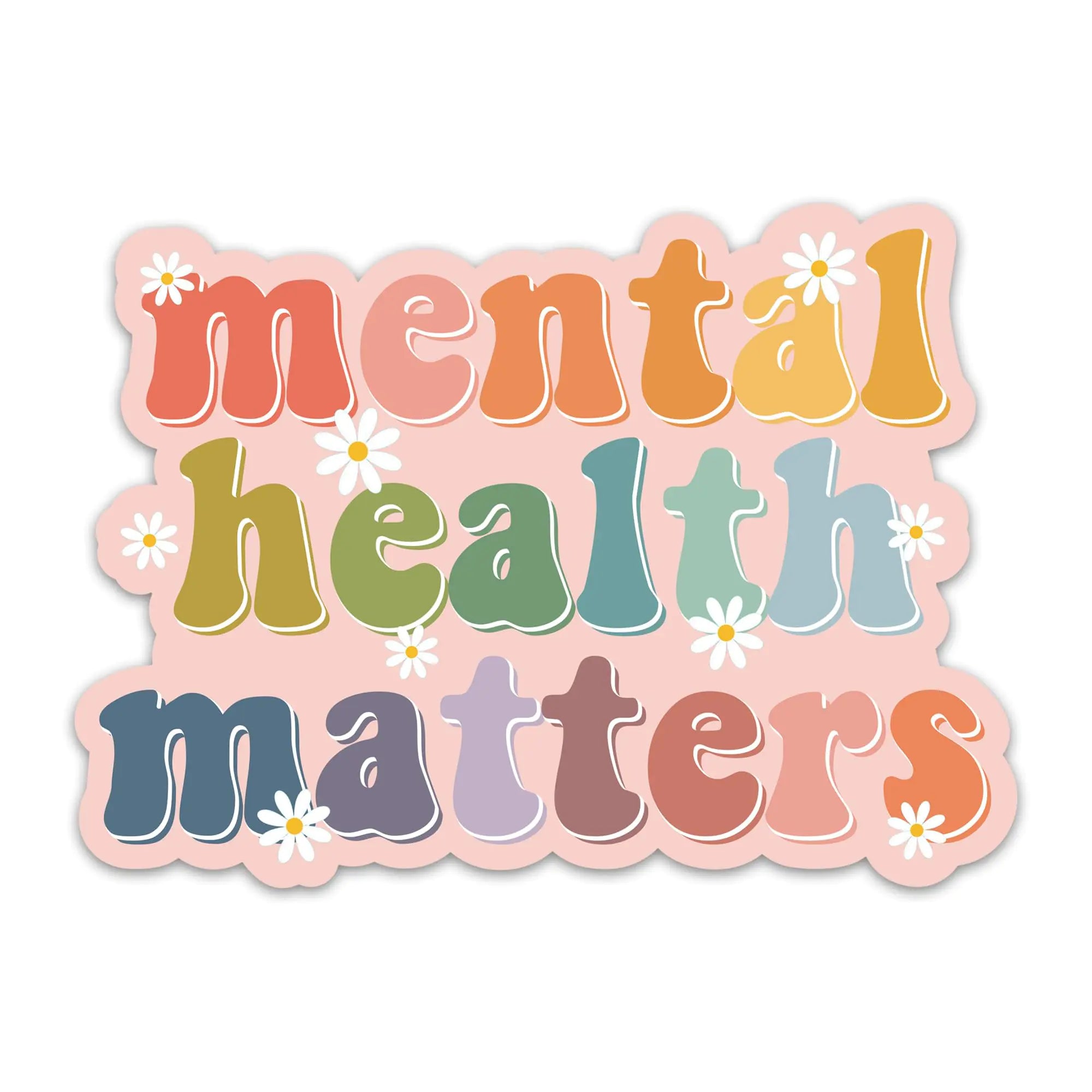 (3PCs) Mental Health Matters Sticker - Mental Health Awareness Stickers - Motivation Self Care Vinyl Waterproof Decals for Laptop Water Bottle Tumbler - MFT Therapist Psychologist Decals (3 Inches) – Club Riot Queer Streetwear
