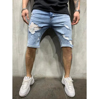 Slim Fit Men's Denim Pants with Holes – Club Riot Queer Streetwear