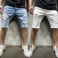 Slim Fit Men's Denim Pants with Holes – Club Riot Queer Streetwear