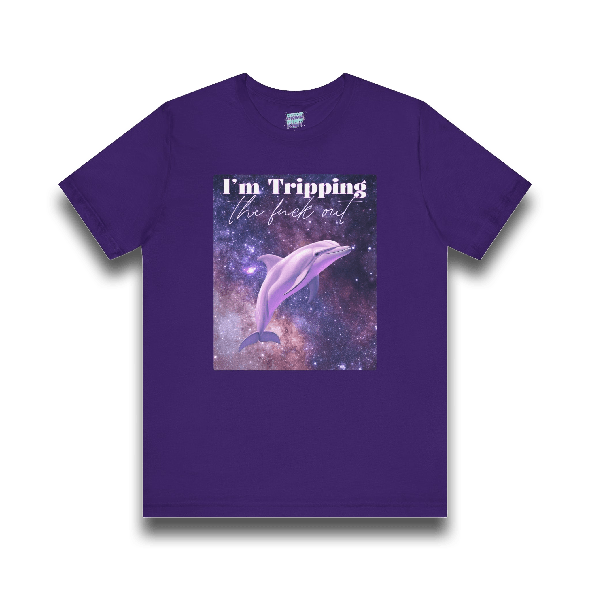 "I'm tripping the F*ck out" Surreal Dolphin Tee Unisex T-Shirt – Bold Queer Streetwear Graphic Tee