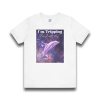 "I'm tripping the F*ck out" Surreal Dolphin Tee Unisex T-Shirt – Bold Queer Streetwear Graphic Tee