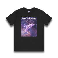 "I'm tripping the F*ck out" Surreal Dolphin Tee Unisex T-Shirt – Bold Queer Streetwear Graphic Tee