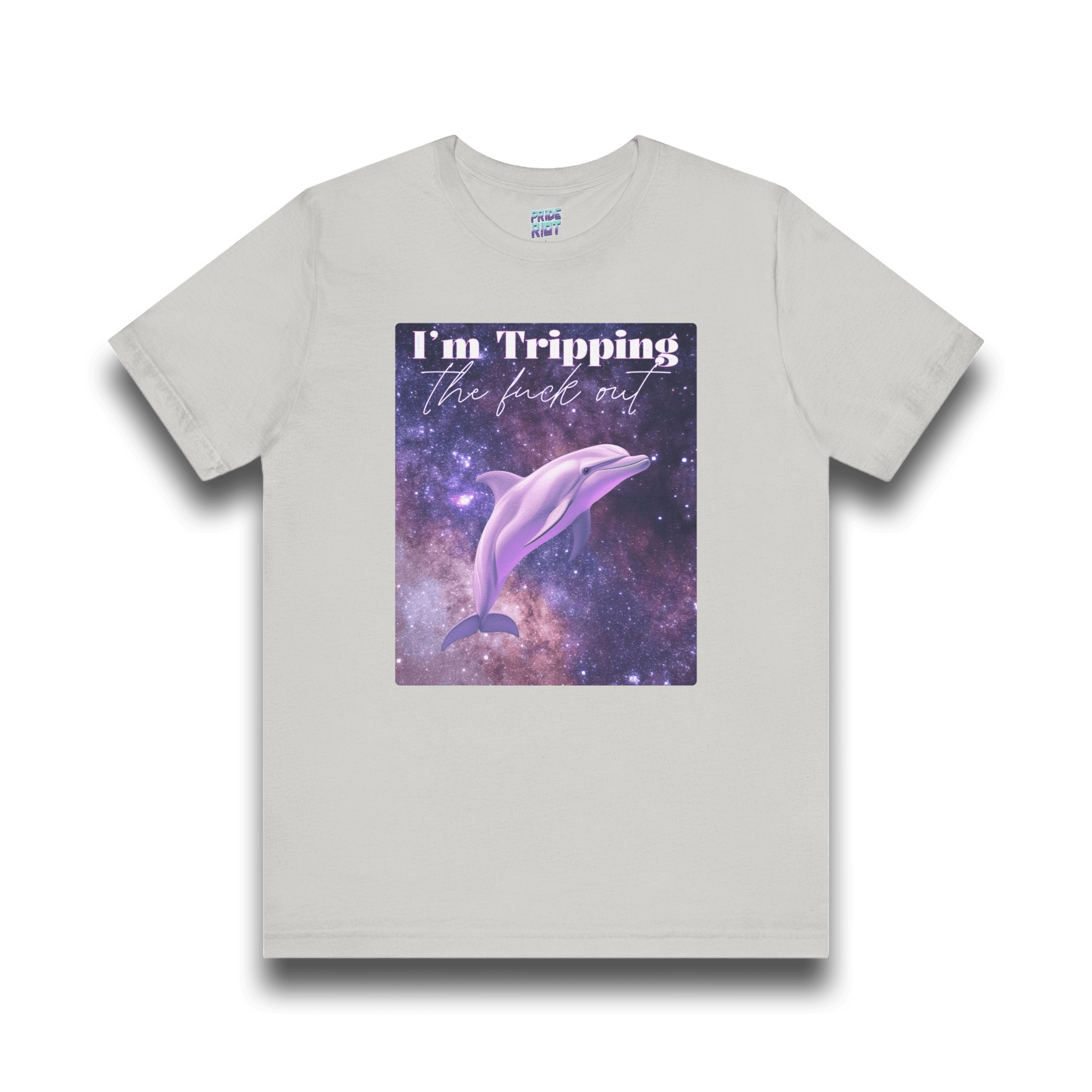 "I'm tripping the F*ck out" Surreal Dolphin Tee Unisex T-Shirt – Bold Queer Streetwear Graphic Tee
