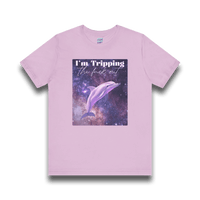 "I'm tripping the F*ck out" Surreal Dolphin Tee Unisex T-Shirt – Bold Queer Streetwear Graphic Tee