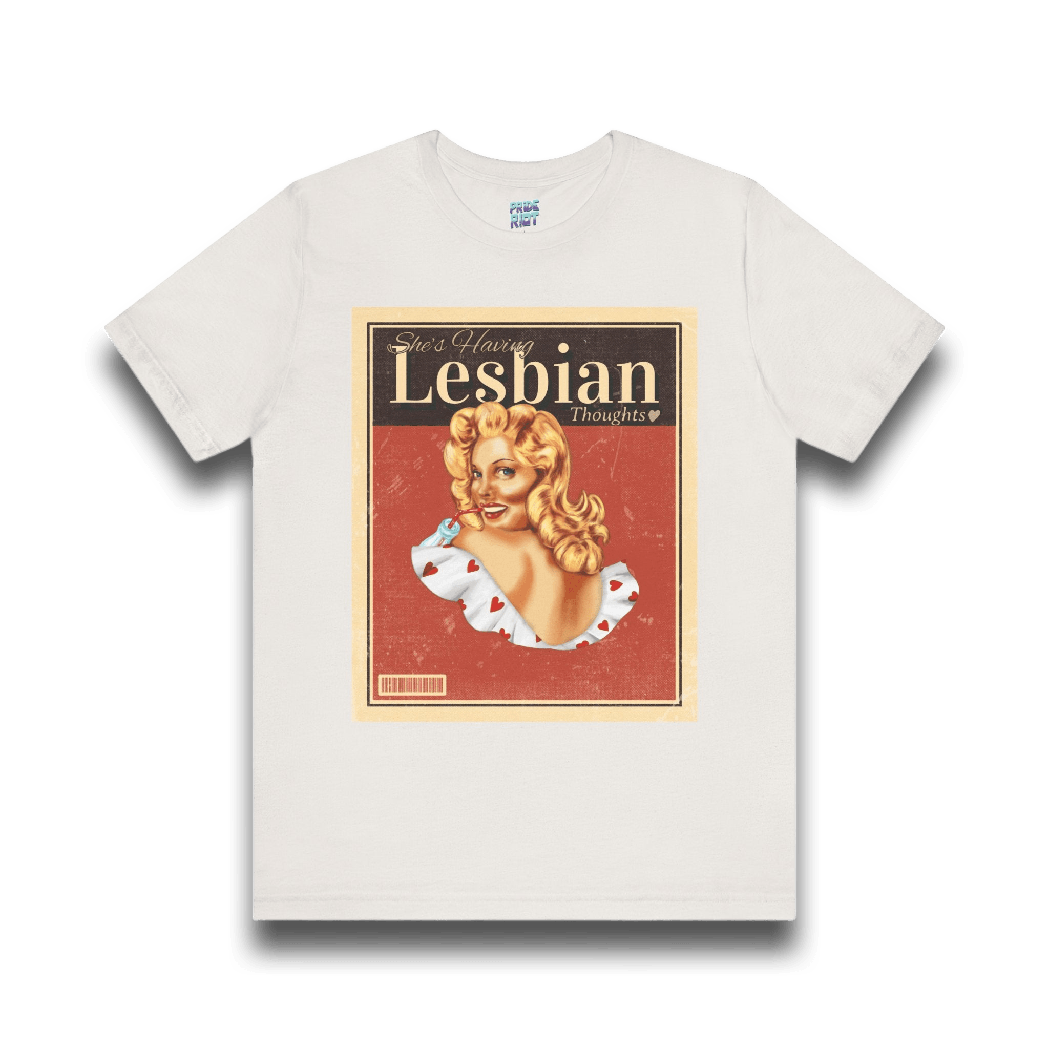 "She's having Lesbian Thoughts" Retro Pride Unisex Tee Unisex T-Shirt – Bold Queer Streetwear Graphic Tee