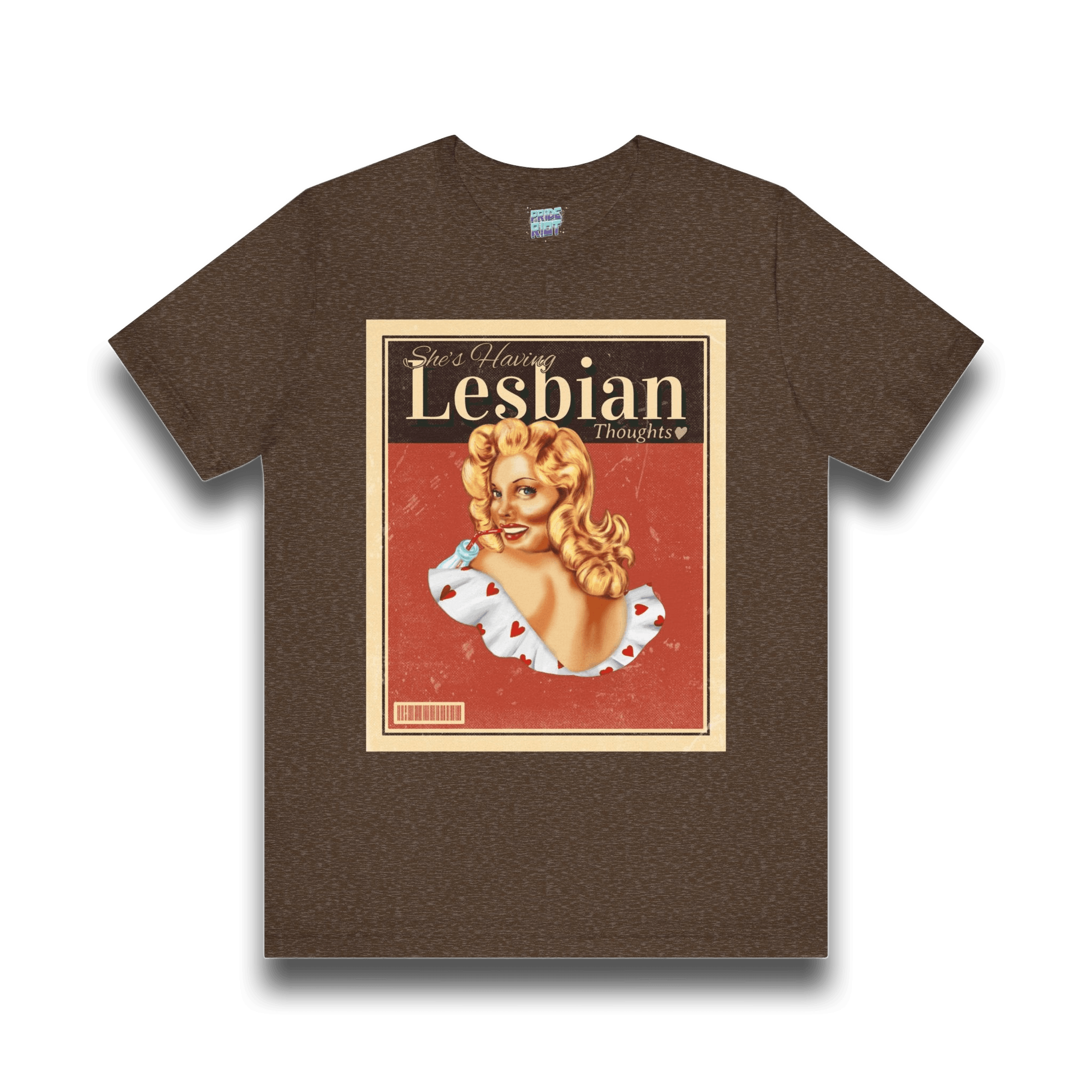 "She's having Lesbian Thoughts" Retro Pride Unisex Tee Unisex T-Shirt – Bold Queer Streetwear Graphic Tee