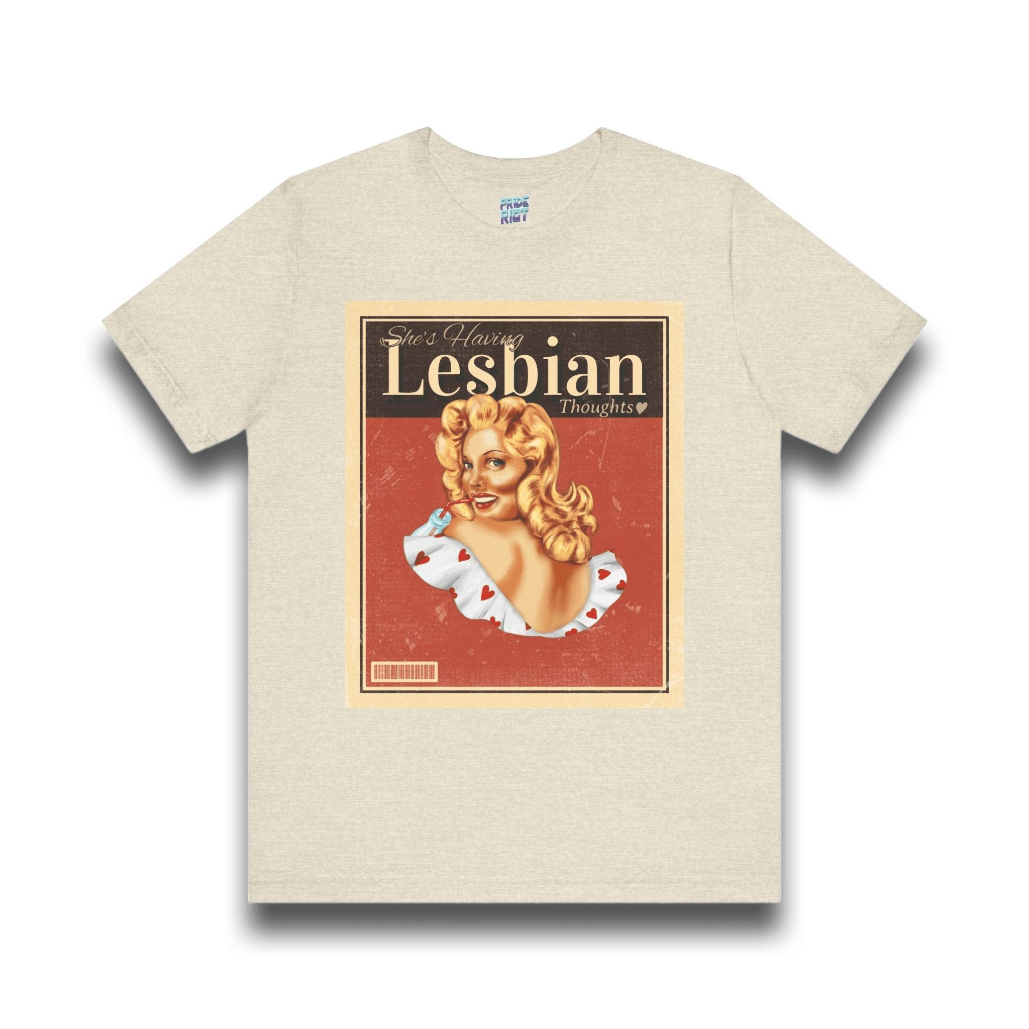 "She's having Lesbian Thoughts" Retro Pride Unisex Tee Unisex T-Shirt – Bold Queer Streetwear Graphic Tee