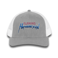 "Flaming Homosexual" Pride Embroidered Trucker Cap Snapback Trucker Cap – Embroidered Queer Streetwear Hat