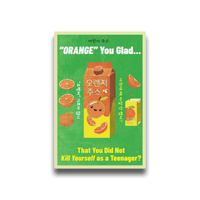 Metal Art Sign - Retro Korean Orange Juice Advertisement with Dark Humor – Club Riot Queer Streetwear
