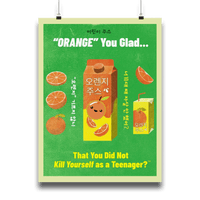 Retro Orange Juice Poster - Fun Vintage Wall Art with Humorous Quote – Club Riot Queer Streetwear