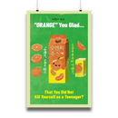 Retro Orange Juice Poster - Fun Vintage Wall Art with Humorous Quote – Club Riot Queer Streetwear