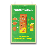 Retro Orange Juice Poster - Fun Vintage Wall Art with Humorous Quote – Club Riot Queer Streetwear