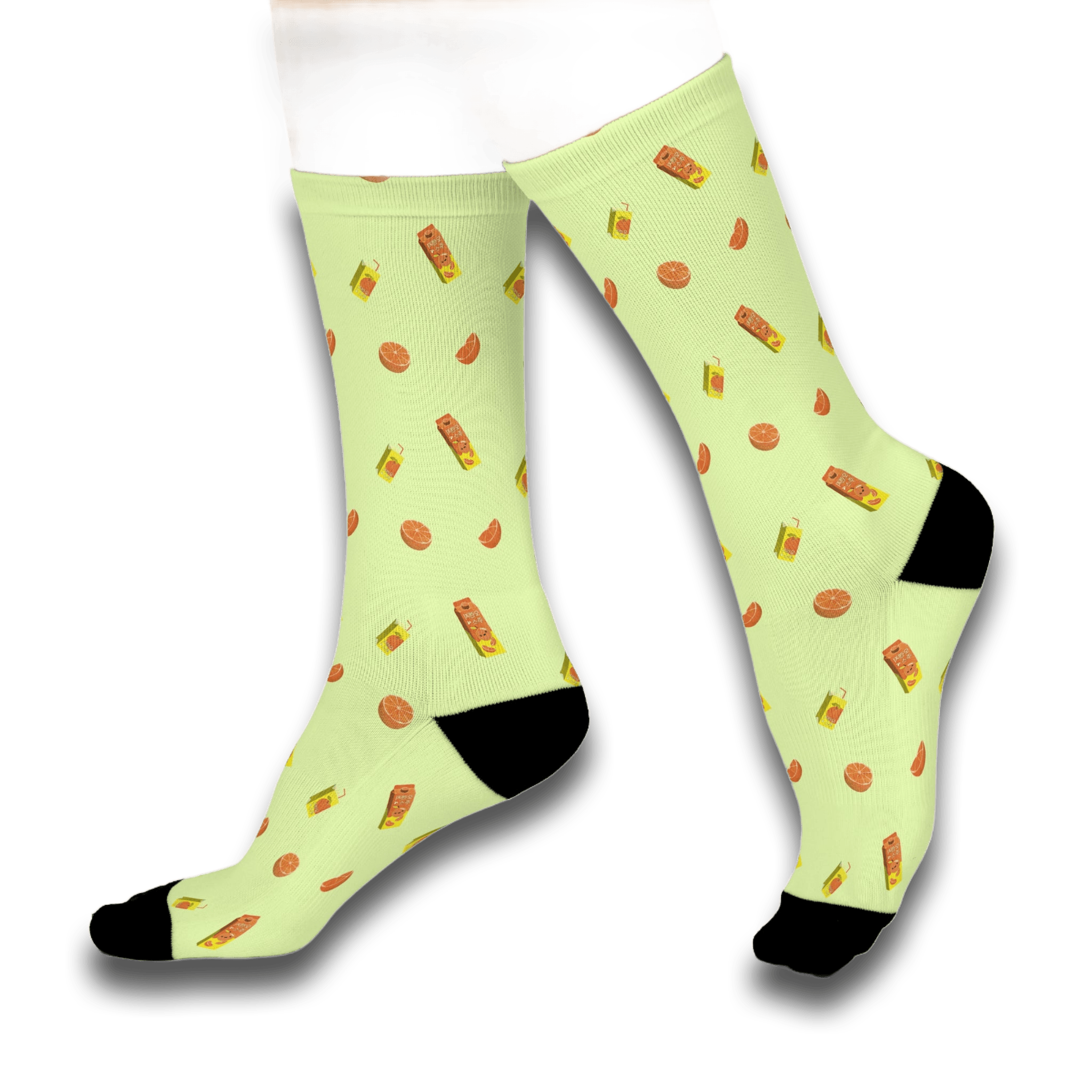 Playful Citrus Crew Socks - Fun & Cozy Orange Pattern – Club Riot Queer Streetwear